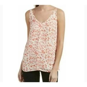 CAbi Women's Flirty Cami Coral Off-White Animal Print Layering Tank Size Small